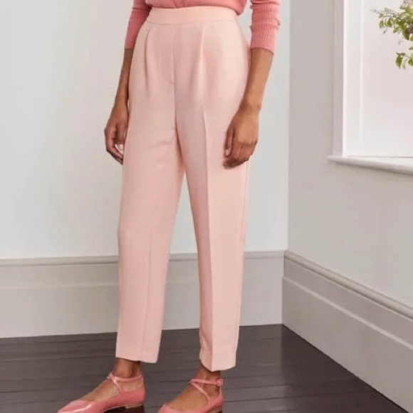 Boden 14 Albemarle Pull On Crepe Trousers Milkshake Light Pink. EUC! - Picture 2 of 10